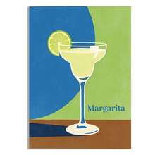 1pc Mid Century Modern Margarita Cocktail Wall Decor, Retro Tequila Drink Canvas Art, Bar Cart Print For Kitchen Dining Room, Summer Pool Party Decoration - Multicolor - View 13