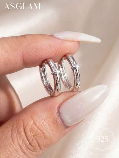 1 Đôi bông tai hình tứ giác ngôi sao, bạc sterling 925 mạ vàng, phù hợp cho nữ giới, thanh lịch và trang nhã, thích hợp cho các dịp như kỷ niệm ngày cưới và sinh nhật.
