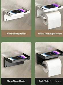 Wall-Mounted Tissue Box Holder Bathroom Toilet Paper Roll Holder Storage Rack Simple Bathroom Organizer - Multiple Colors - View 3