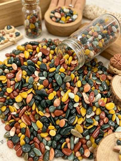 100g/20g Random Natural Colorful Agate Crystals, Vibrant Natural Agate Crystals, Natural Polished Stones, Suitable For Indoor Plants, Aquarium Decor, Home Decor, Flower Pots, Wishing Bottles And Crafts, Fish Tank Decor, Garden Pebbles, Holiday Gifts, Flower Pot Accessories, Crystal Landscape