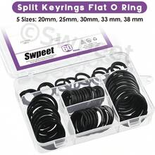 - 60 llaveros de metal multiusos, color negro, varios usos, anillos divididos, anillos planos para llaves de coche, accesorios llaves, colgantes, 20 mm, 25 mm, 30 mm, 35 mm, 38 mm - Bronce - Ver 4