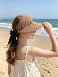 1pc Children's Spring/Summer Travel Vacation Sun Hat, Also Suitable For Daily Sun Protection - Multicolor - View 2