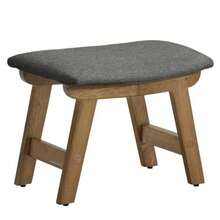Feet Stool Ottoman Padded Feet Rest Under Desk With Solid Wood Frame Removable Cover For Living Room 9.8 X 15.4 X 11.8 Inch And Brown ULSF052LF01 - Slate Gray + Brown Leg - View 10