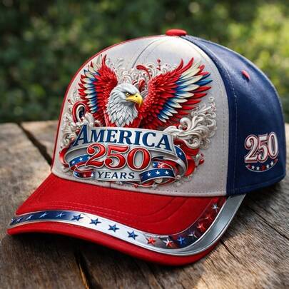 2026 New 250th Anniversary Patriotic Baseball Cap, Red Print American Hat, Unisex Adjustable Vintage Hat, Suitable Independence Day, Memorial Day And Other Patriotic Holidays, A Commemorative And History Enthusiasts.