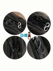 5pcs Anti-Theft Zipper Locks Set, Unisex Backpack Zipper Clips - Keeps Zipper Closed, Luggage Handbag Wallet Keychain DIY Accessories, Suitable For Travel, Camping, Outdoor, Beach, Back To School Travel Essentials Travel Accessories Vacation Summer Holiday - 黑色 - 查看 9