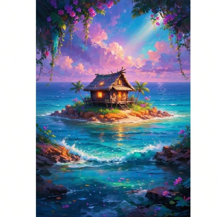 Nouveauté, kits de peinture de diamant sans cadre avec des thèmes et des tailles diversifiés. Ensembles de peinture de diamant 5D. Peinture d'art de pierres précieuses avec de l'art ponctué de diamants et de l'artisanat, convenant à la décoration de l'espace de bureau - Voir 1
