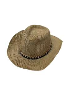 1pc Women's Outdoor Beach Western Hat, Sun-Shading Straw Hat, Bohemian Panama British Gentleman Hat, High-End Suitable For Beach Vacation,Holiday,Travel - MZ3050+ML49 - View 14