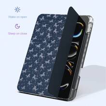 1 pieza Funda protectora plegable de alta transparencia A16 compatible con iPad Air 4/5/6/7, para la 10a/11a generación - Azul oscuro - Ver 9