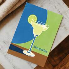 1pc Mid Century Modern Margarita Cocktail Wall Decor, Retro Tequila Drink Canvas Art, Bar Cart Print For Kitchen Dining Room, Summer Pool Party Decoration - Multicolor - View 4
