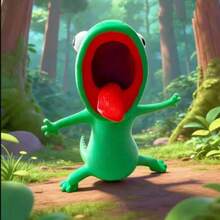 1个绿色蜥蜴汤姆海狸模型，减压趣味桌面摆件，礼品，节日礼物 - 彩色 - 查看 6