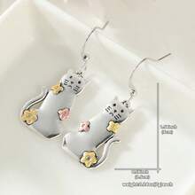 Khuyên tai kẹp hình mèo hoạt hình, phụ kiện hàng ngày mềm mại và dễ thương dành cho sinh viên. - Hai màu - Xem 3