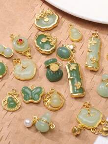 beadia 2 piezas de colgante de vidrio vintage - múltiples estilos - adecuado para la fabricación de joyas como aretes, pulseras, collares - colgante - Ver 2