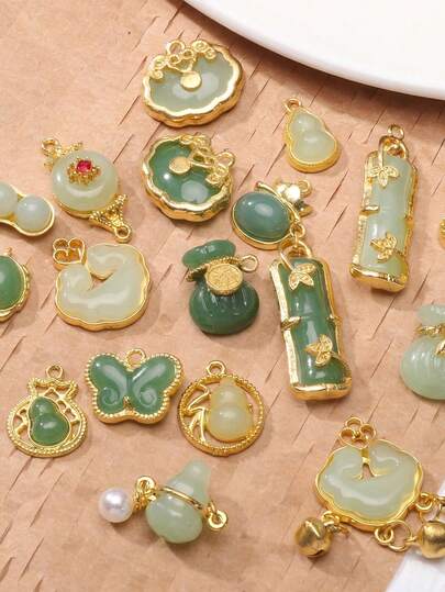 beadia 2 mặt dây chuyền thủy tinh kiểu cổ điển - Nhiều kiểu dáng - Phụ kiện DIY mặt dây chuyền phù hợp để làm trang sức như bông tai, vòng tay, dây chuyền.