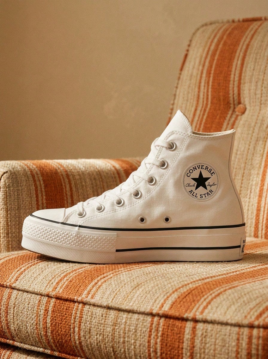 Converse Giày nữ thường ngày, nhẹ, êm ái, thoáng khí, đế dày, có logo, thân thiện với da, đa năng, chất liệu cotton, phù hợp đi làm hàng ngày, tập gym, đi học, thư giãn, du lịch. Mã sản phẩm: 560846C - Trắng - Xem 1
