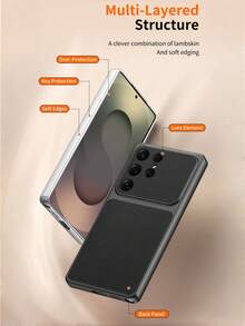 适用于 Galaxy S26 Ultra S25edge S24 S23FE S22Plus、Nuote20Ultra A05 A06 A07 A13 A14 A15 A16 A17 A24 A25 A26 A32 A33 A34 A35 A36 A52 A53 A54 A55 A56 4G/5G 的奢华手机壳，采用柔软 TPU 材质，边缘防震，保护壳表面为优质皮革纹理，防指纹，超薄设计。 - 黑色 - 查看 12