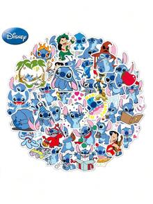 Disney 50/100张迪士尼史迪奇可爱卡通风格贴纸装饰DIY粘贴笔记本手机壳礼品包装派对装饰可爱PVC材质卡通图案多种款式节日装饰礼品圣诞节万圣节 - 藍色 - 查看 8