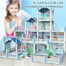 Juguetes para casas de muñecas Juguetes para la casa de las niñas Contiene e iluminación - Azul 14 Habitaciones+2 muñecas+Luz GTIN - Ver 5