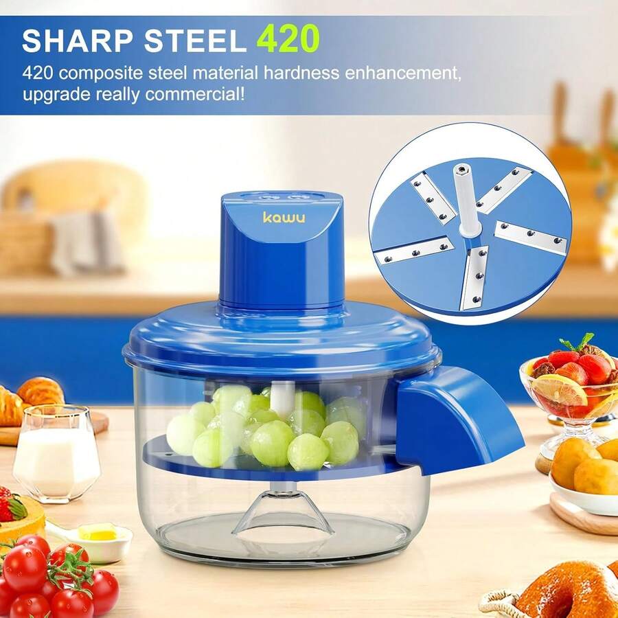 Garlic Peeler Machine, Multi-Purpose Grape Peeling Machine, USB Rechargeable, Automatic Peeler Garlic Peel Remover With 5 Blades, Portable Electric Peeler For Kitchen - mặc định - Xem 1