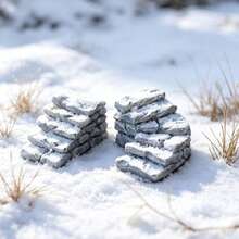 2pcs Mini Resin Decoration, Garden Mini Stone Steps, Walking Stairs Landscape Decoration, Outdoorstatue Set, Home Decoration, Garden Decoration Small Decoration, Doll House Decoration,Microlandscape DIY Decoration - Miniature Landscape Steps - View 4