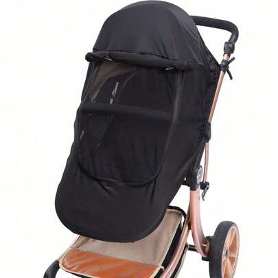 Baby Stroller Sun Shade, Breathable Stroller Canopy With Mosquito Net And Zipper, Universal Stroller Sun Cover, Dual Openings, Easy Installation