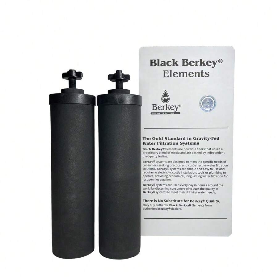 Berkey Authentic Black Berkey Purification Elements - Berkey Water Purifier Replacement Filters (Pack Of 2) - 查看 1