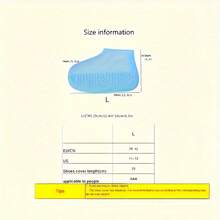 1 Pair Reusable Waterproof Anti-Slip Shoe Covers, Unisex, Durable, Elastic, Easy To Clean - Blue - View 4