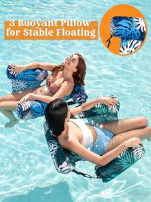 Hamaca flotante plegable con correa ajustable, silla de agua ergonómica adecuada para invitados de fiestas en la piscina y entusiastas del aire libre, aplicable para parques acuáticos, festivales de verano, excursiones por el lago para garantizar la máxima comodidad en vacaciones, viajes a la playa, accesorios de piscina - Varios estilos - Ver 2