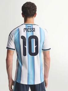 2026 World Cup Argentina Home Jersey #10 M.Essi Short Sleeve - Blue and White - View 1