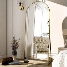 64"X21"Inch Arched Full-Length Floor Mirror, Freestanding Dressing Mirror For Bedroom, Entryway & Living Room - Gold - View 2