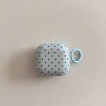 Ốp tai nghe tối giản màu xanh dương, chấm bi nâu, có móc treo, tương thích với Pro 3, New Pro 2, Cute Apple 4 Minimalist 3, ốp tai nghe cá nhân hóa 1/2 dành cho nữ - Màu xanh nhạt - Xem 6