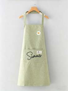 Cute Daisy Pattern Kitchen Apron, Women's Adjustable Waterproof Cooking Apron With Pockets, Summer Floral Apron Suitable For Baking, Grilling And Cleaning - Multicolor - View 6