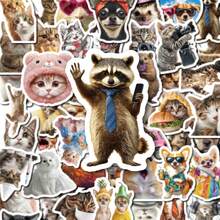 Juego de 100 piezas de pegatinas de animales lindos, pegatinas de vinilo impermeables para diarios, álbumes de fotos, portátiles, botellas de agua, pegatinas de gatos, perros y mascotas lindas adecuadas para niños, adolescentes, adultos y amantes de los animales - Multicolor - Ver 3