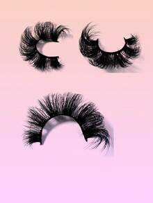 New 10pairs Natural Thick And Fluffy False Eyelashes, Creating Charming Messy Mink Eyelashes, Slender And Reusable, 8D Thick And Long-Lasting, Creating A Fox Eye Lifting Effect, The Entire False Eyelash Can Lengthen And Thicken The End Of The Eye, It Is A Beauty Makeup Gift For Women And Girls - Black - View 3