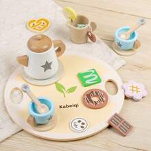 1 Set de Juego de Té de la Tarde con Macarons de Colores Redondeados para Niños, Juguete de Cocina Interactivo Padre-Hijo para Juego de Roles, Regalo para Fiestas - Multicolor - Ver 4