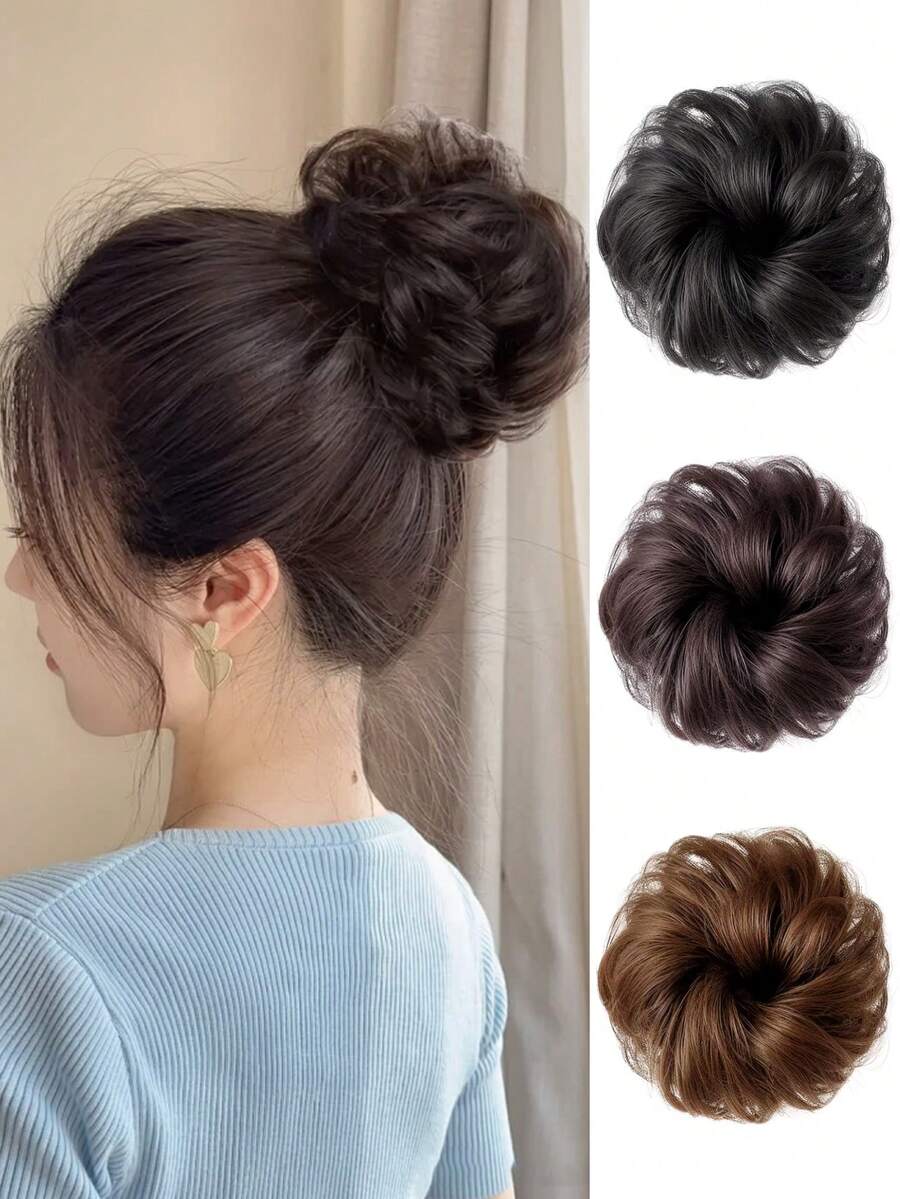 合成假发、发髻卷发圈、发垫、高髻、后髻、蓬松花朵发髻。 - 彩色 - 查看 1