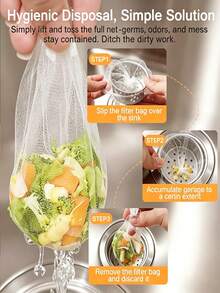 Disposable Kitchen Sink Drain Filter, Suitable For Bathroom Sink, Dishwasher Sink, Floor Drain, Anti-Clogging Cleaning Device - Multicolor - View 8