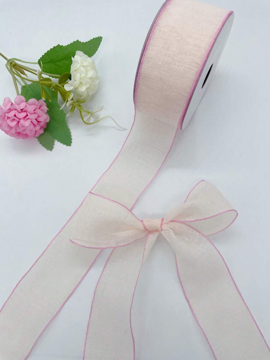 3.8cm Wide Linen Gift Packaging Shoe Flower Hat Decor Ribbon, 10 Yards/Roll - View 1