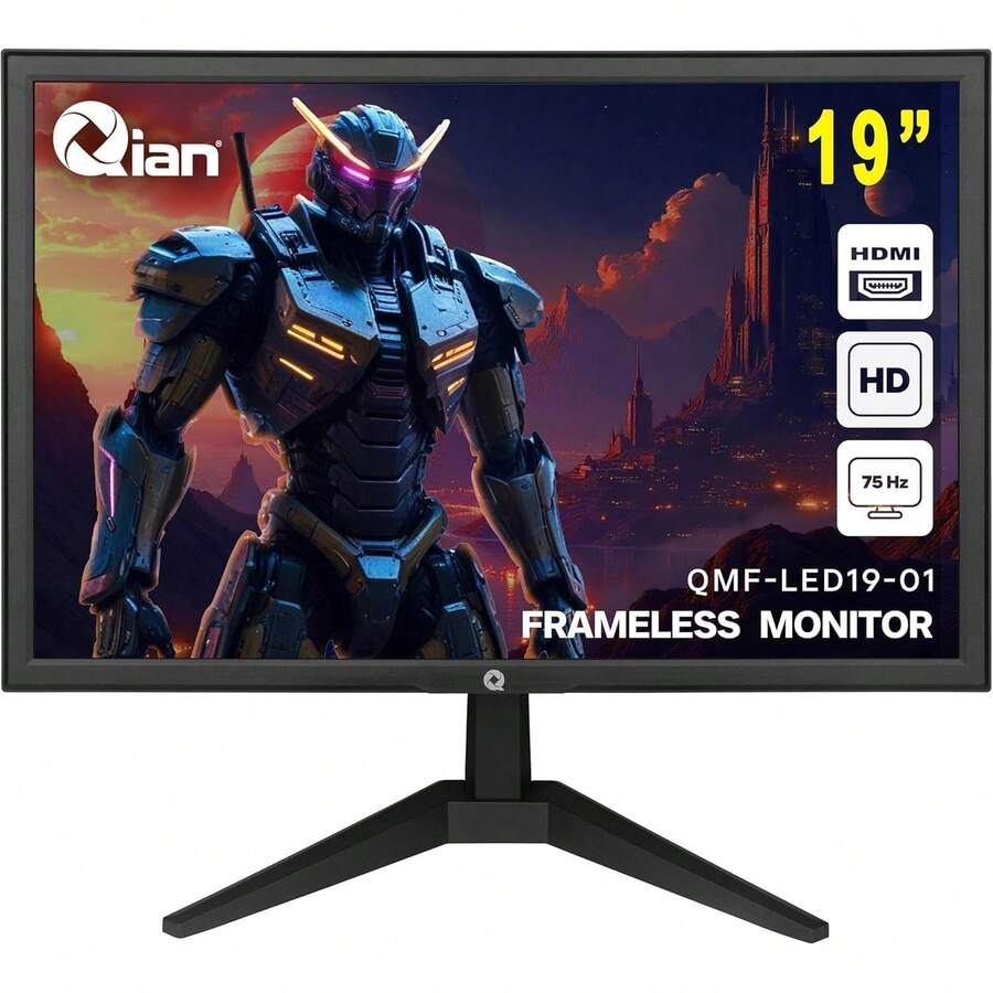Monitor Qian Prolite 19", Panel VA, HD 1440 X 900, 75Hz, 5ms, Negro, /VGA, Ángulo de Visión de 178°°VESA, Compatible con PC/Laptop/ Series S//CCTV/POS QMF-REF19-01 - Ver 1
