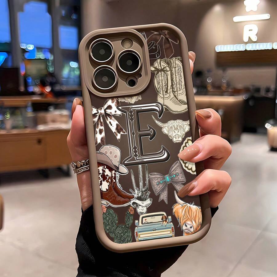 Funda para teléfono con diseño vaquero, compatible con fundas de , Apple, VIVO, OPPO, , , y Honor. Fabricada en TPU, ofrece protección contra golpes y caídas. Un regalo ideal para amigos y familiares. - Marrón - Ver 1