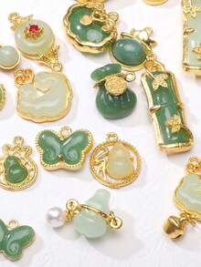 beadia 2 piezas de colgante de vidrio vintage - múltiples estilos - adecuado para la fabricación de joyas como aretes, pulseras, collares - colgante - Ver 7
