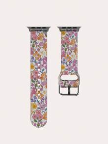 半透明粉紫色春季野花時尚矽膠錶帶，適用於 38mm 40mm 41mm 42mm 44mm 45mm 46mm 49mm，相容 Series Ultra/S10/SE/8/7/6/5/4/3/2/1 - 彩色 - 查看 2