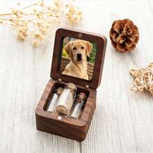 1pc Customized Wooden Pet Urn, Personalized Memorial For Deceased Cats And Dogs. Wooden Pet Hair Memorial Box, Customized Pet Urn, Customized Gift, Memorial Gift For Cats And Dogs, Pet Hair Memorial, Pet Condolence Gift, Memorial Gift, A Personalized Gift To Honor Your Beloved Pet, A Box Full Of Loving Memories, Pet Urn, Pet Hair Memorial, Pet Memorial, A Gift To Soothe The Soul. - Multicolor - View 4