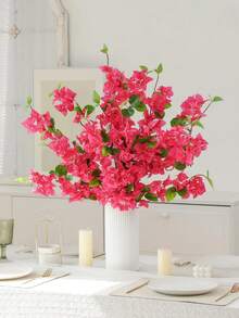 MEHELANY 1 pieza Rama artificial de Buganvilla rosa, Flor de seda falsa de Buganvilla, Rama colgante de primavera y verano con tallo largo, Imitación de Buganvilla de tallo largo para decoración de jarrones en el hogar, arco de boda, patio del jardín, arreglo floral de fiesta, guirnalda DIY - Rosa roja - Ver 4
