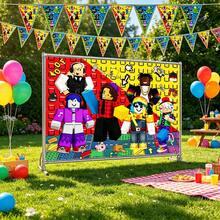 Roblox Bộ trang trí sinh nhật chủ đề game 11 món, bao gồm cờ, phông nền, bộ đầy đủ, trang trí theo phong cách game sáng tạo và vui nhộn, phù hợp cho cả trong nhà và ngoài trời, bộ dụng cụ thiết yếu cho tiệc sinh nhật trẻ em và các lễ hội. - phông nền cờ Roblo boy - Xem 2