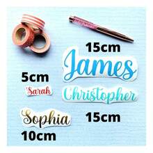 2pcs Customized Name Vinyl Stickers, Personalized Water Bottle Name Stickers, Wedding Party Decorative Stickers, Gift Box Stickers - Multicolor 1 - View 7