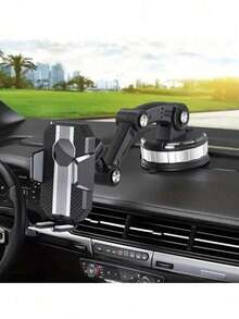 1 pieza Soporte de teléfono para coche giratorio 360° - Montaje de salpicadero de ABS resistente con brazo ajustable y clip, ajuste universal para coches, camiones y vehículos de construcción - Multicolor - Ver 8