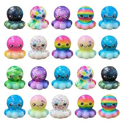 1pc Transparent Colorful Octopus Slow Rebound Stress Relief Toy: Transparent Colorful Octopus Slow Rebound Stress Relief Toy, Soft Slow Rising Stress Relief Toy Suitable For Teenagers And Adults, Great For Desktop Games And Anxiety Relief.