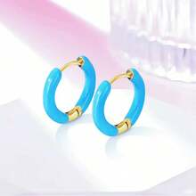 2 chiếc khuyên tai tròn bằng thép không gỉ nhiều màu sắc, khuyên tai tròn tráng men tối giản cá nhân hóa, khuyên tai nhỏ nhắn đa năng, quà tặng cho Ngày Valentine, Sinh nhật, họp mặt bạn bè. - Hoa tai - Xem 8