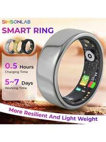 Cincin Pintar Tahan Air IP68, Pelacak Kebugaran, Bluetooth, Baja Tahan Karat & Resin, Monitor Aktivitas, Cocok Untuk Pria & Wanita, Hadiah untuk Segala Situasi - View 17