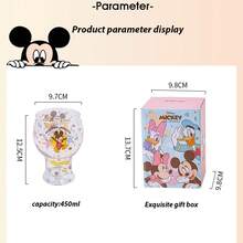 Disney 【迪士尼官方授权】迪士尼米奇、米妮、唐老鸭、黛丝卡通玻璃杯，可爱大肚啤酒杯，家用/办公果汁/牛奶杯，迪士尼粉丝的绝佳礼物 - 彩色 - 查看 10